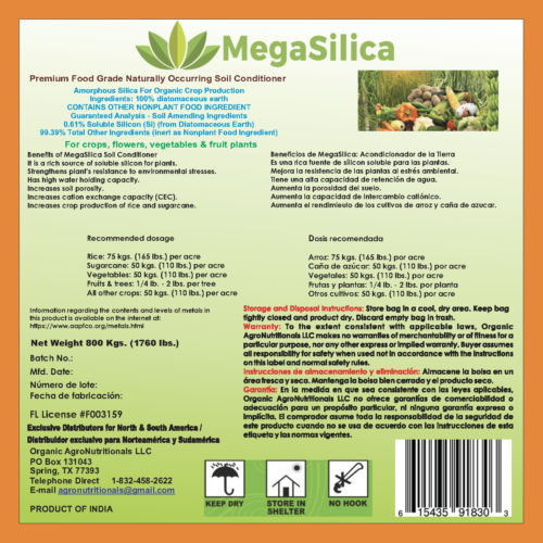 MegaSilica Organic Soil Conditioner​ 1760 lbs. (800 kg)